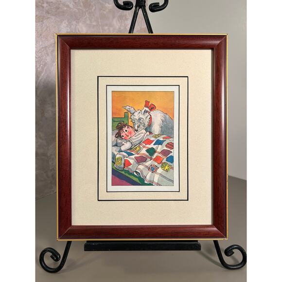 Midcentury graphic Art, Raggedy Ann Doll Classic Book - custom framed lot of two - Picture 2 of 4
